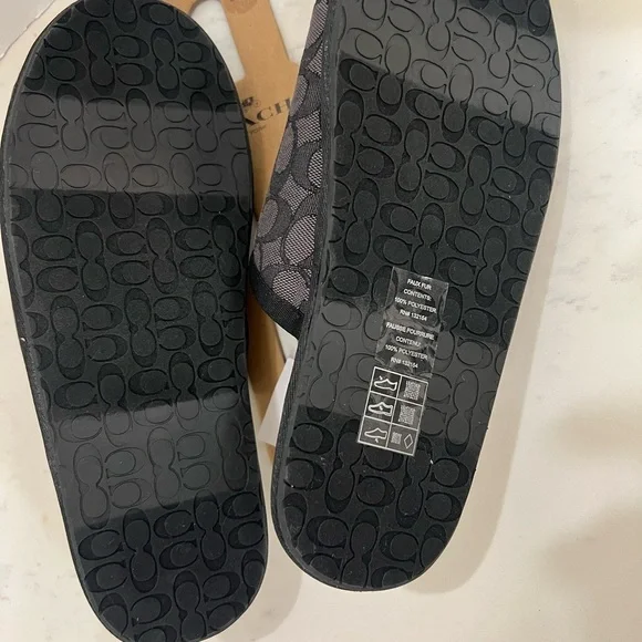 Coach Black and Gray Slippers - Picture 8 of 10